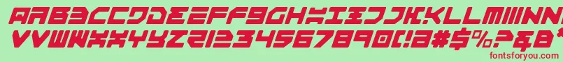 Omega3LightItalic Font – Red Fonts on Green Background