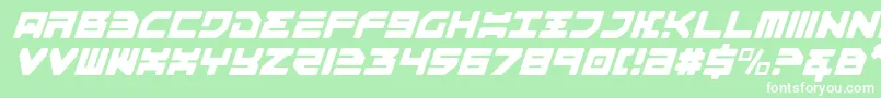 Omega3LightItalic-Schriftart – Weiße Schriften auf grünem Hintergrund