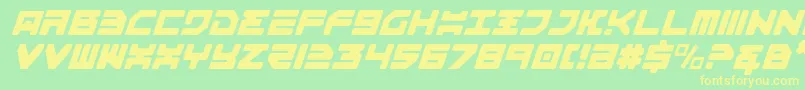 Omega3LightItalic Font – Yellow Fonts on Green Background