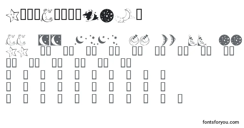 Schriftart KrStarryNight – Alphabet, Zahlen, spezielle Symbole