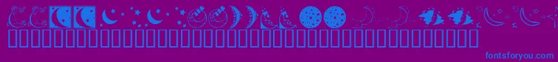 KrStarryNight Font – Blue Fonts on Purple Background