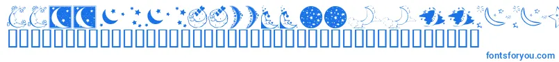 KrStarryNight-Schriftart – Blaue Schriften auf weißem Hintergrund