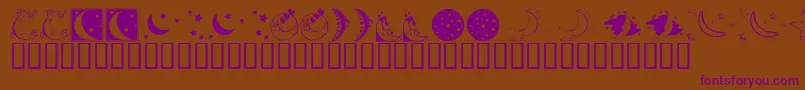 Czcionka KrStarryNight – fioletowe czcionki na brązowym tle