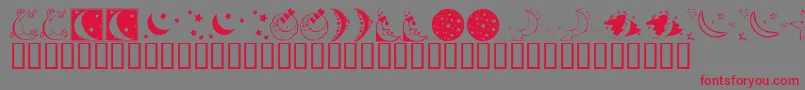 Weitere Informationen zur KrStarryNight-Schriftart KrStarryNight-Schriftart – Rote Schriften auf grauem Hintergrund