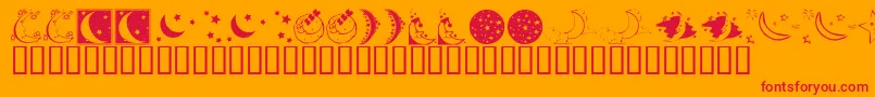 KrStarryNight Font – Red Fonts on Orange Background