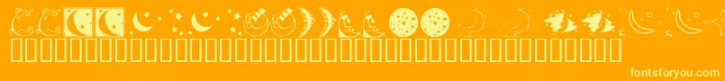 KrStarryNight Font – Yellow Fonts on Orange Background