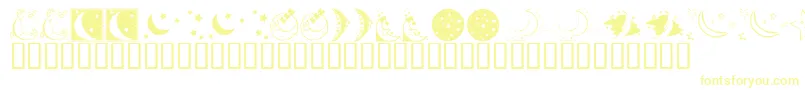 KrStarryNight Font – Yellow Fonts on White Background