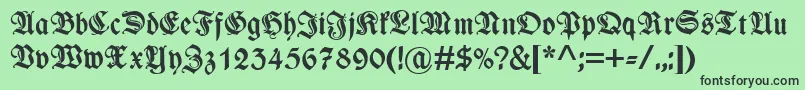 WieynkfrakturzierBold Font – Black Fonts on Green Background