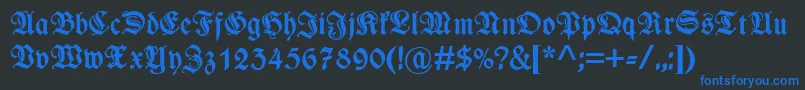 WieynkfrakturzierBold Font – Blue Fonts on Black Background