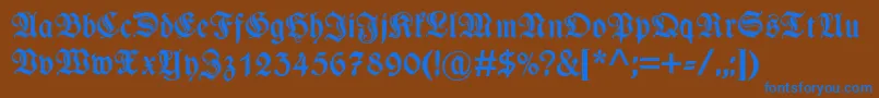 WieynkfrakturzierBold Font – Blue Fonts on Brown Background