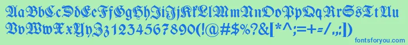 fuente WieynkfrakturzierBold – Fuentes Azules Sobre Fondo Verde
