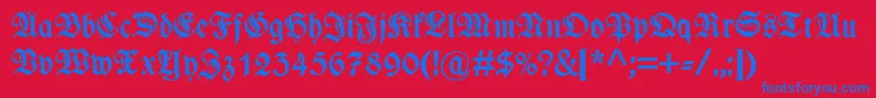 WieynkfrakturzierBold Font – Blue Fonts on Red Background