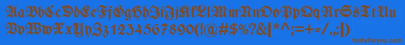 WieynkfrakturzierBold Font – Brown Fonts on Blue Background