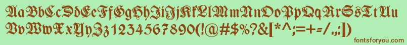 WieynkfrakturzierBold Font – Brown Fonts on Green Background