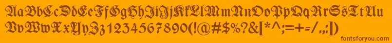WieynkfrakturzierBold Font – Brown Fonts on Orange Background