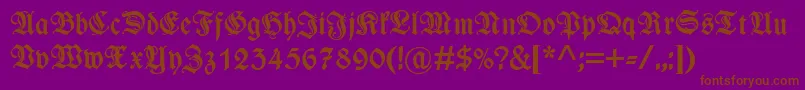 WieynkfrakturzierBold-Schriftart – Braune Schriften auf violettem Hintergrund