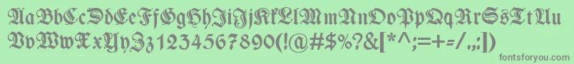 WieynkfrakturzierBold Font – Gray Fonts on Green Background