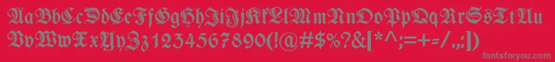 WieynkfrakturzierBold Font – Gray Fonts on Red Background