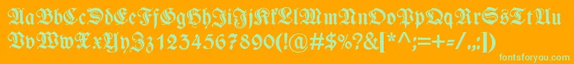 WieynkfrakturzierBold Font – Green Fonts on Orange Background