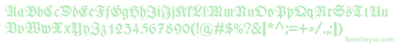 フォントWieynkfrakturzierBold – 緑のフォント
