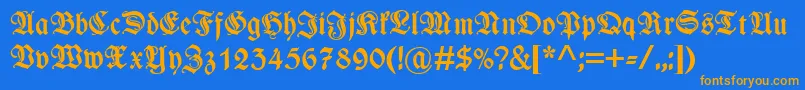WieynkfrakturzierBold Font – Orange Fonts on Blue Background