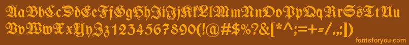 WieynkfrakturzierBold Font – Orange Fonts on Brown Background