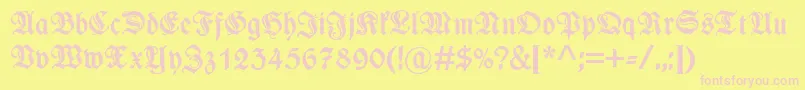 WieynkfrakturzierBold Font – Pink Fonts on Yellow Background