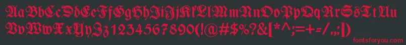 WieynkfrakturzierBold Font – Red Fonts on Black Background