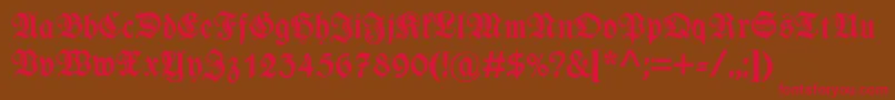 WieynkfrakturzierBold Font – Red Fonts on Brown Background