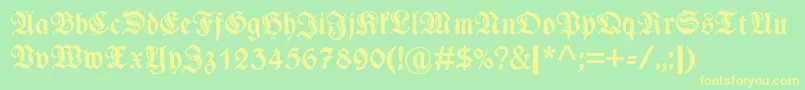 WieynkfrakturzierBold-Schriftart – Gelbe Schriften auf grünem Hintergrund