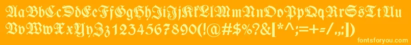 WieynkfrakturzierBold Font – Yellow Fonts on Orange Background