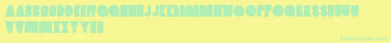 Шрифт VintagedenimSeta – зелёные шрифты на жёлтом фоне