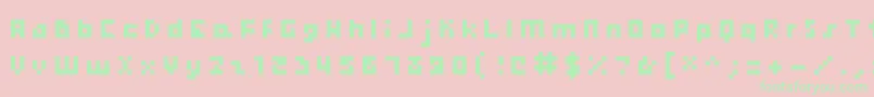 Hooge0456 Font – Green Fonts on Pink Background