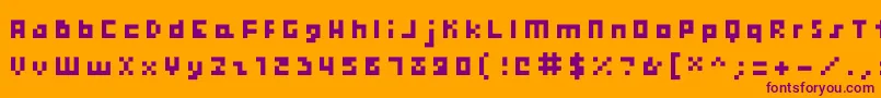 Hooge0456 Font – Purple Fonts on Orange Background