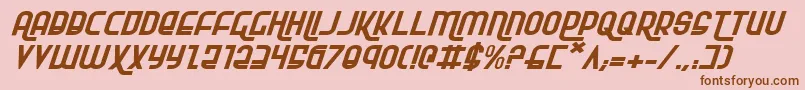 RokikierExpandedItalic Font – Brown Fonts on Pink Background