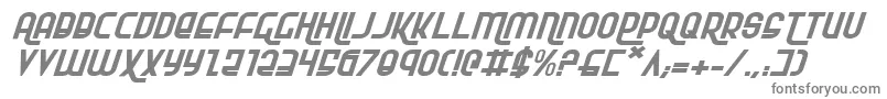 フォントRokikierExpandedItalic – 白い背景に灰色の文字