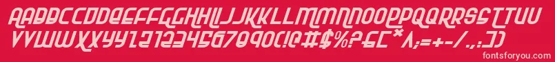 Fonte RokikierExpandedItalic – fontes rosa em um fundo vermelho