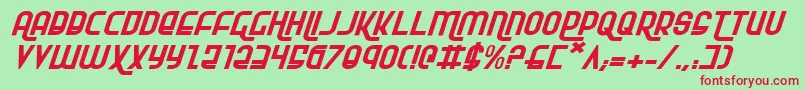 フォントRokikierExpandedItalic – 赤い文字の緑の背景