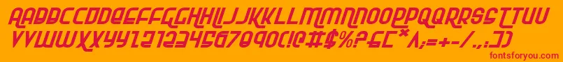 フォントRokikierExpandedItalic – オレンジの背景に赤い文字