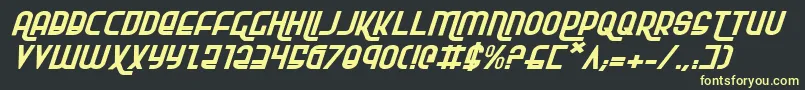 RokikierExpandedItalic Font – Yellow Fonts on Black Background