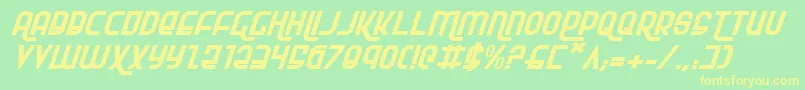 RokikierExpandedItalic Font – Yellow Fonts on Green Background