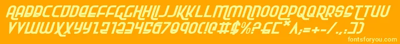 RokikierExpandedItalic Font – Yellow Fonts on Orange Background