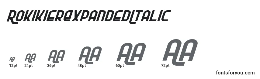 RokikierExpandedItalic Font Sizes