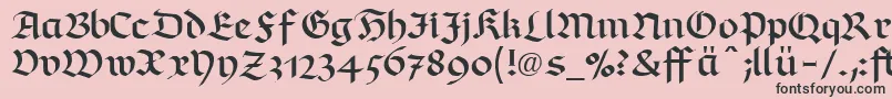 フォントRichmondfrakturLtDfr – ピンクの背景に黒い文字