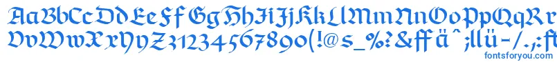 フォントRichmondfrakturLtDfr – 白い背景に青い文字