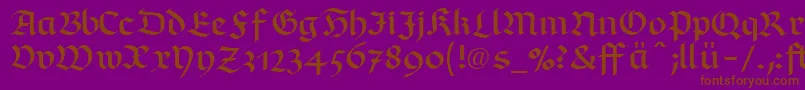フォントRichmondfrakturLtDfr – 紫色の背景に茶色のフォント