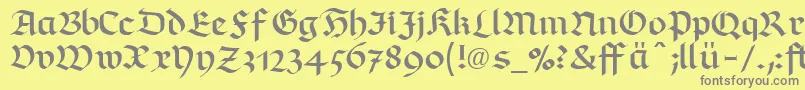 フォントRichmondfrakturLtDfr – 黄色の背景に灰色の文字