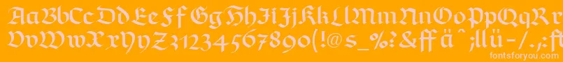 RichmondfrakturLtDfr-Schriftart – Rosa Schriften auf orangefarbenem Hintergrund