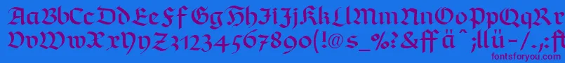 RichmondfrakturLtDfr Font – Purple Fonts on Blue Background