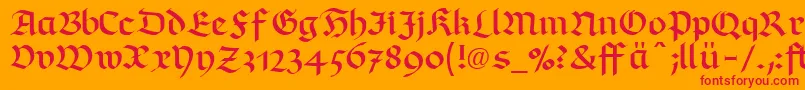 RichmondfrakturLtDfr Font – Red Fonts on Orange Background